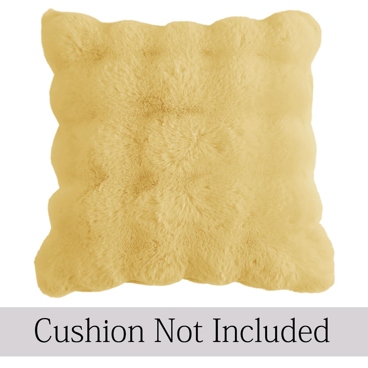 Buy Premium Honey Yellow colour Zippered faux rabbit fur Cushion Covers