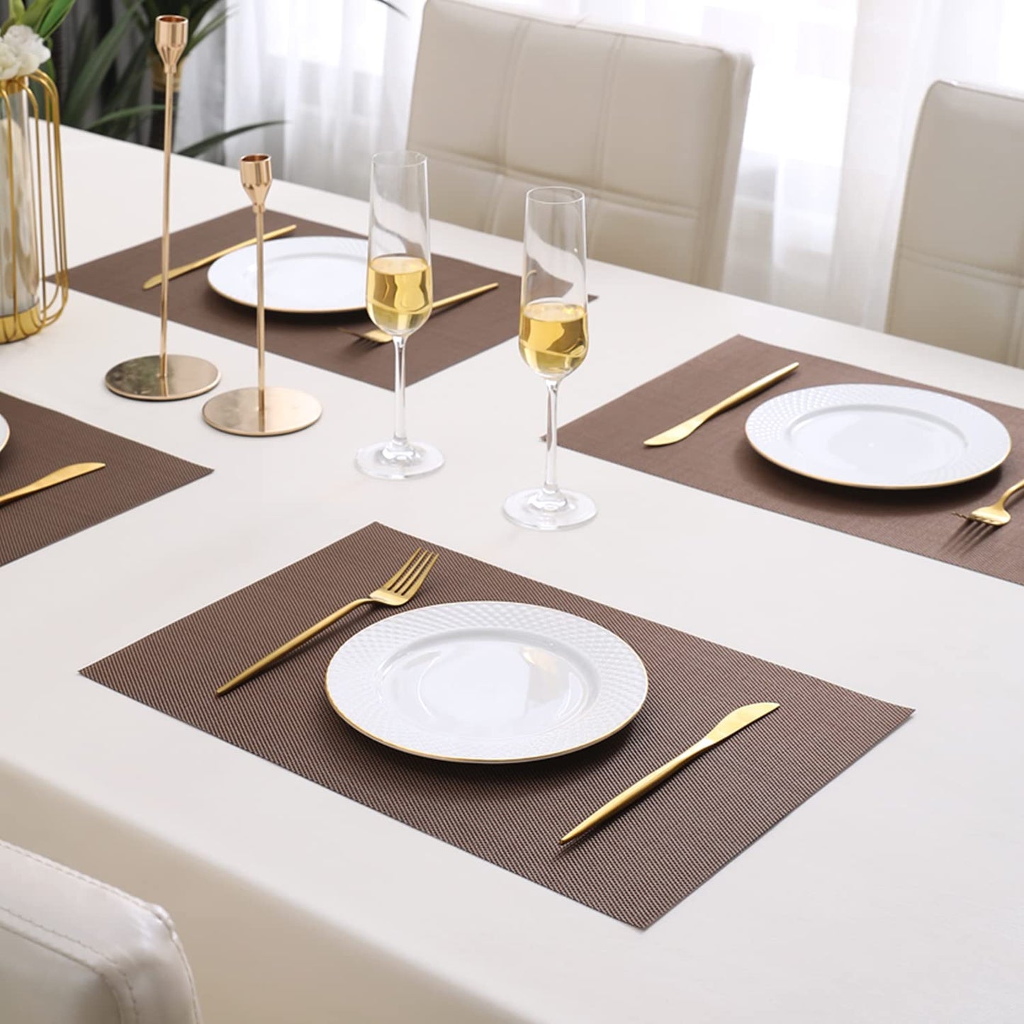 PVC Dining Table Mats, Brown