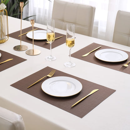 PVC Dining Table Mats, Brown