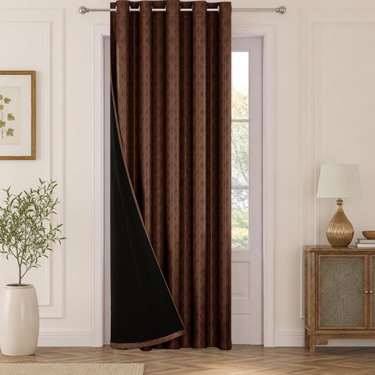 HOKIPO Palmea True Blackout Curtains, 7 Feet Long - Mocha Brown - image 2