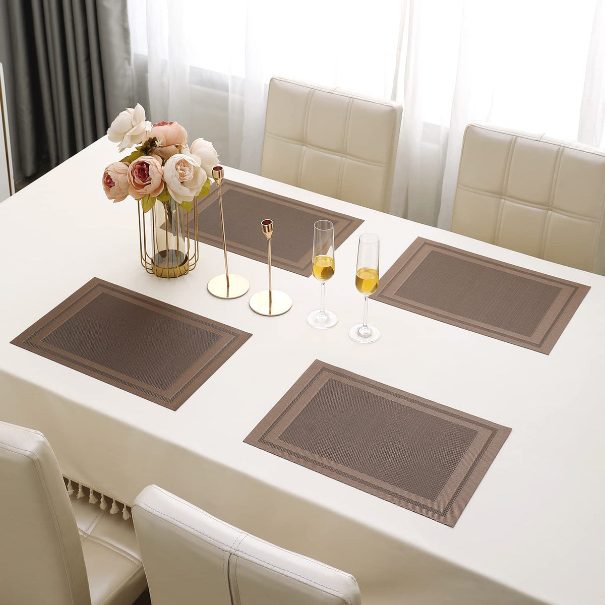 PVC Dining Table Mats, Copper Brown