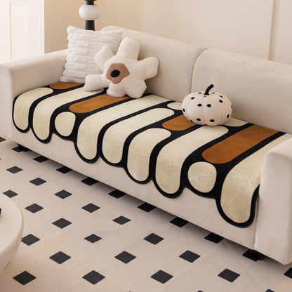 Moderna Curves All Season Sofa Cover Mat, Oyster Beige