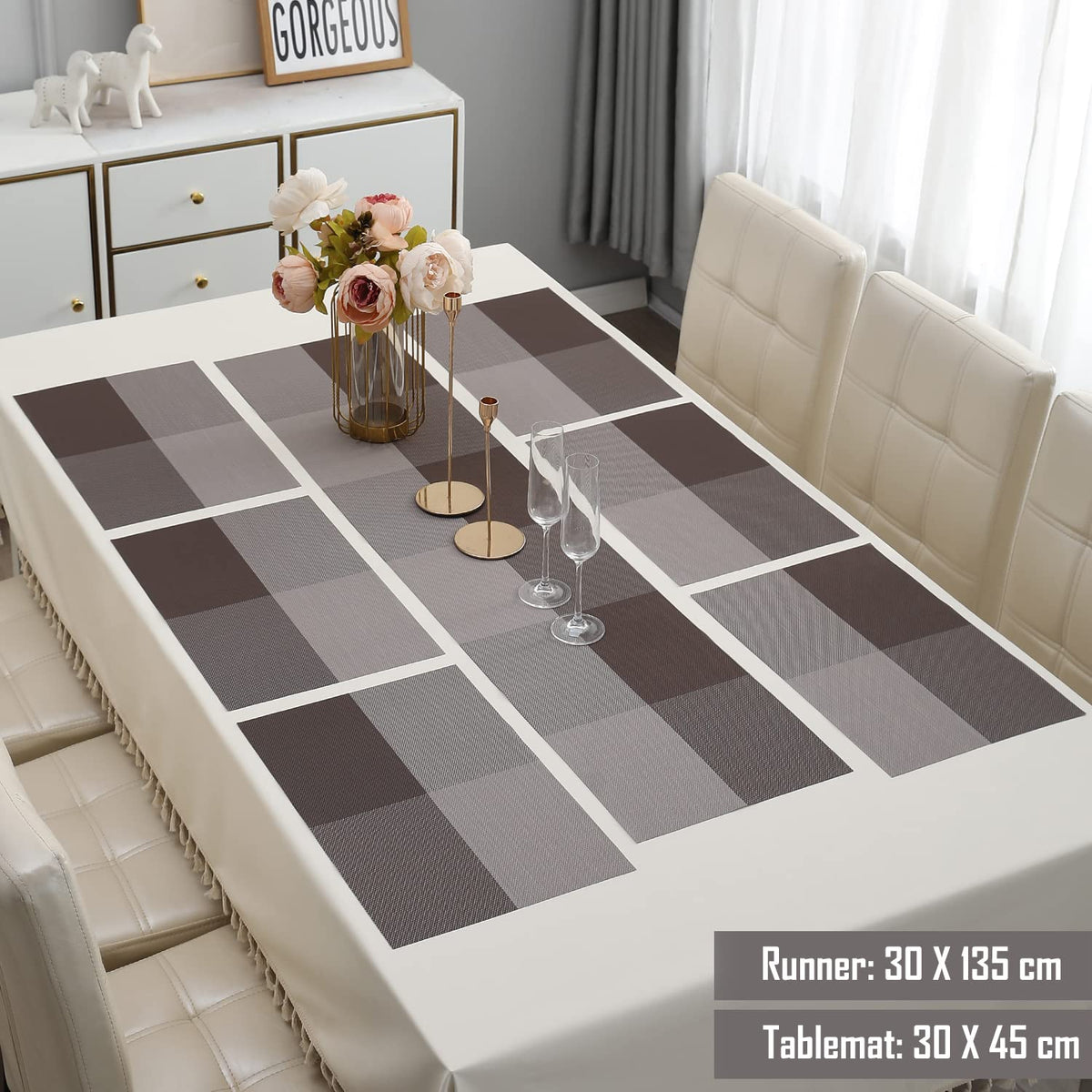 PVC Dining Table Mats, Brown