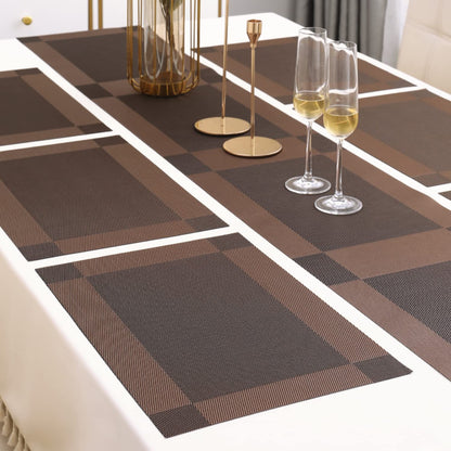 PVC Dining Table Mats, Dark Brown
