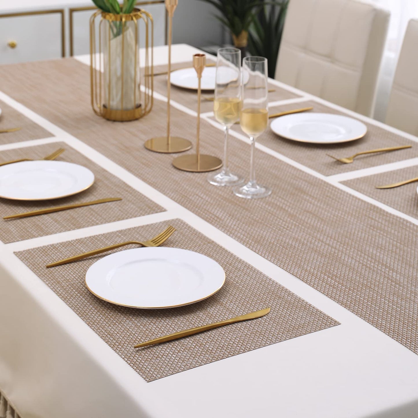 PVC Dining Table Mats, Beige
