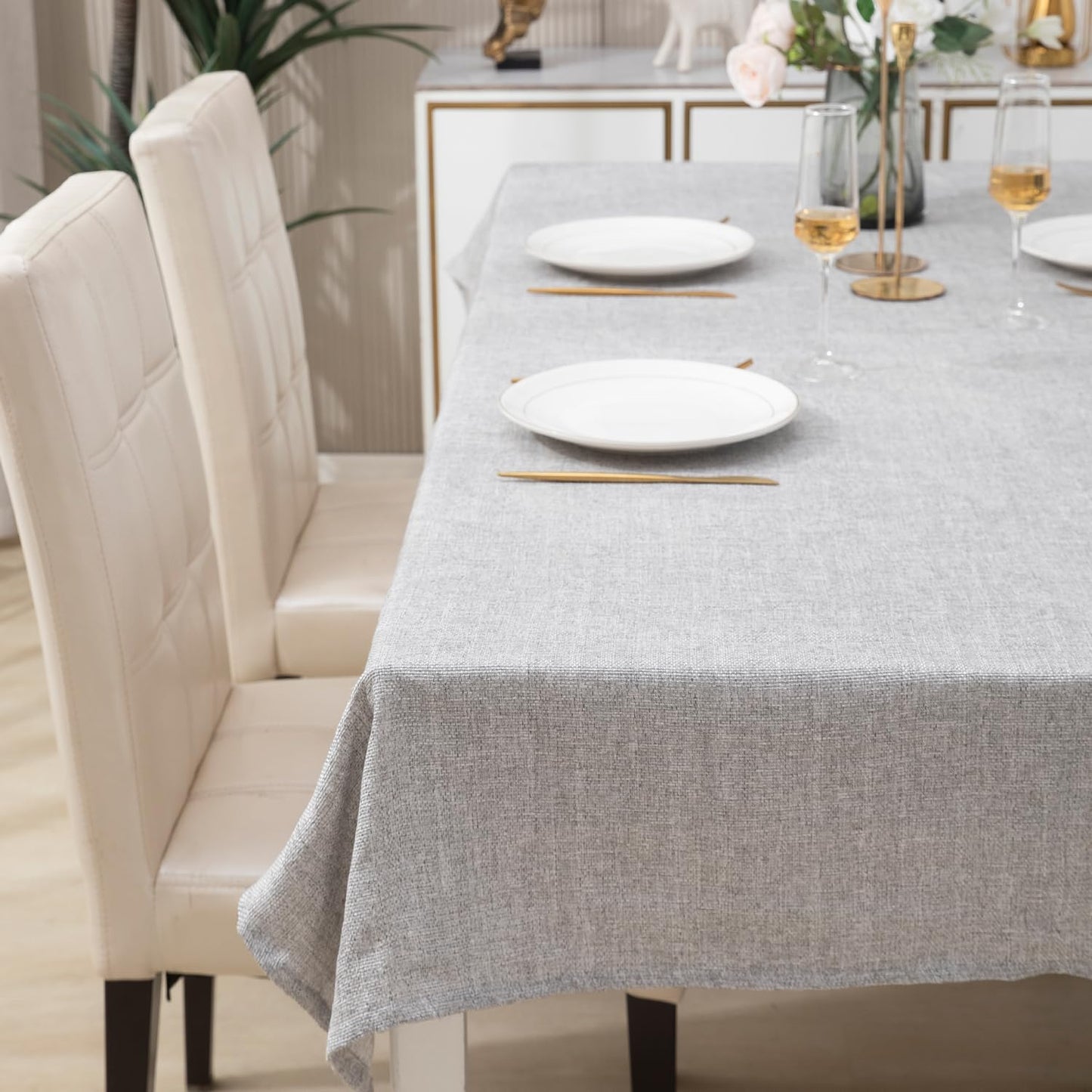 Poly Jute Dining Table Cover, Grey