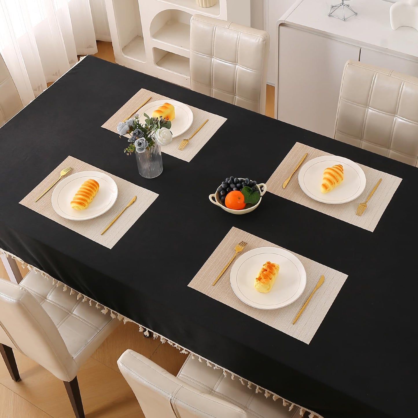 GradientHue PVC Mats for Dining Table - Sand Oasis