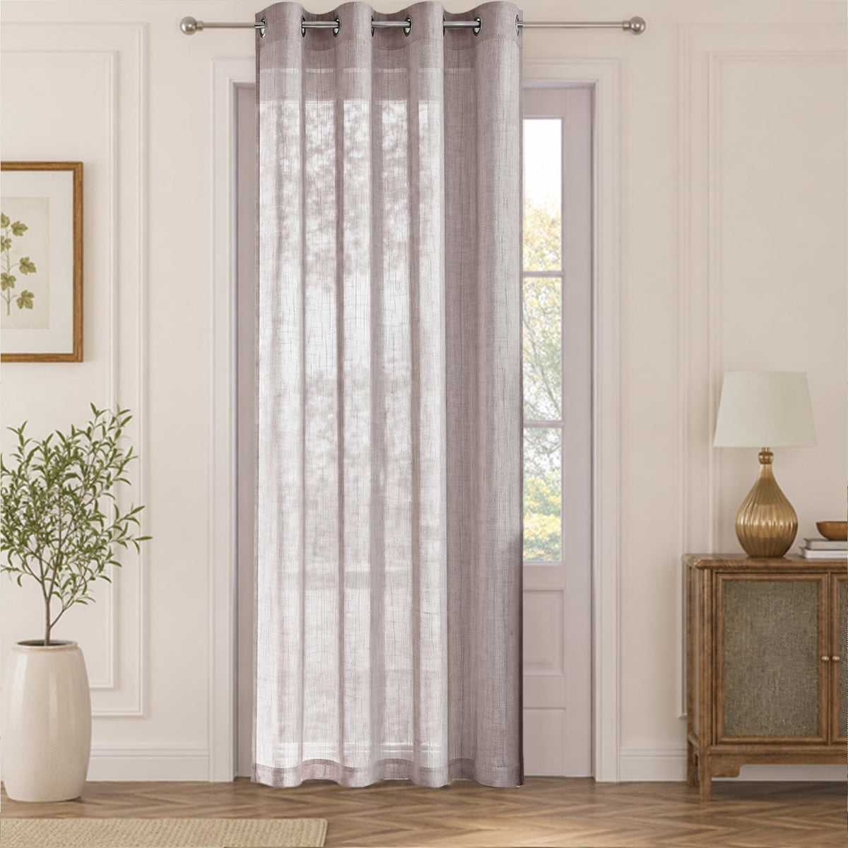 HOKIPO Breeze Sheer Curtains, 7 Feet Long - Dusty Rose - image 2