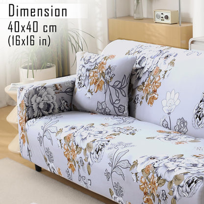 Gentle Grey Dahlia Floral Printed zippered sofa pillow covers Set of 2