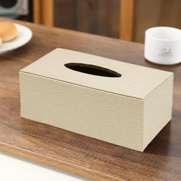 Buy Matt Beige Faux Leather Tissue Holder – Stylish & Durable | HOKIPO