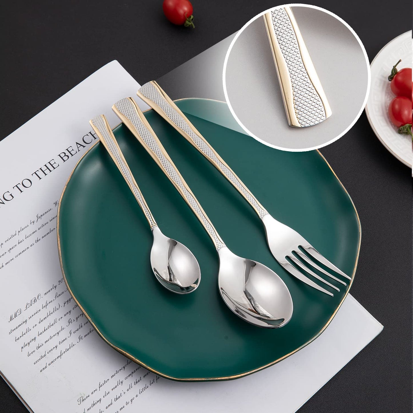 Cutlery Set of 18 / 24 Pcs Stainless Steel Flatware Set, Mirror Finish - Silverware
