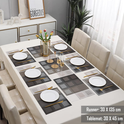 PVC Dining Table Mats, Gradient Brown