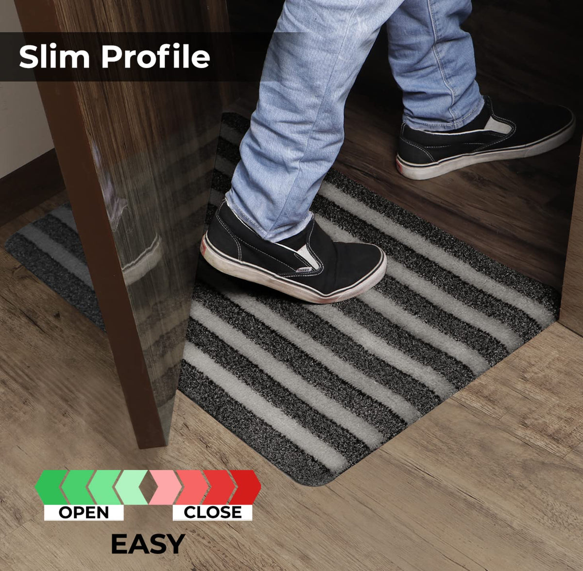 Rubber Back Rectangular Door Mats For Entrance Big Size, 48X78 Cm, Grey