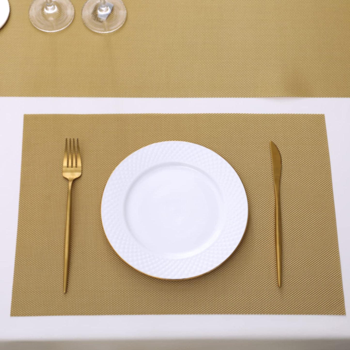 PVC Dining Table Mats, Golden