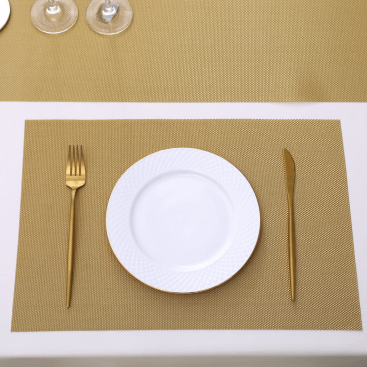 PVC Dining Table Mats, Golden