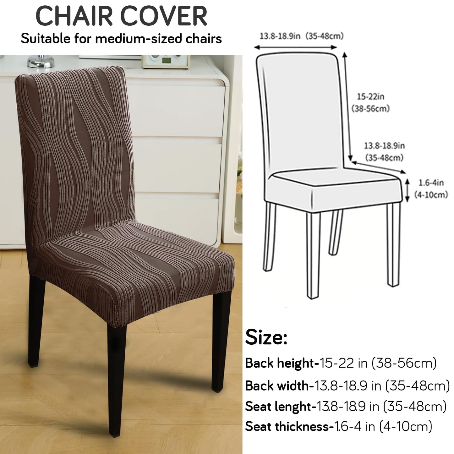 Nestiva Series Stretchable Knitting Jacquard Chair Cover - Chocolate Brown