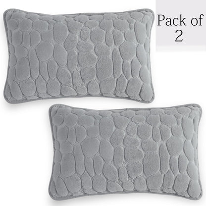 Milk Velvet Pebble Cushion Cover Pack of 2, Moon Grey