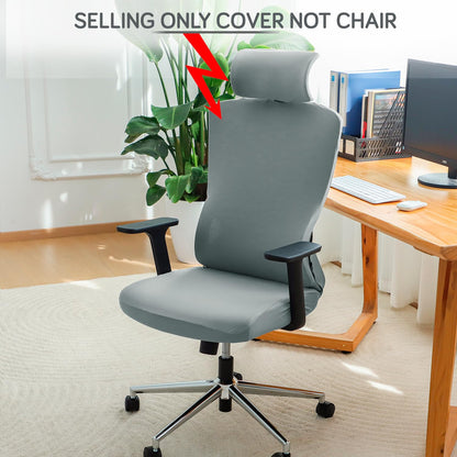 Office Chair Cover with Headrest and Stretchable Chair Seat Covers, Smokey Grey