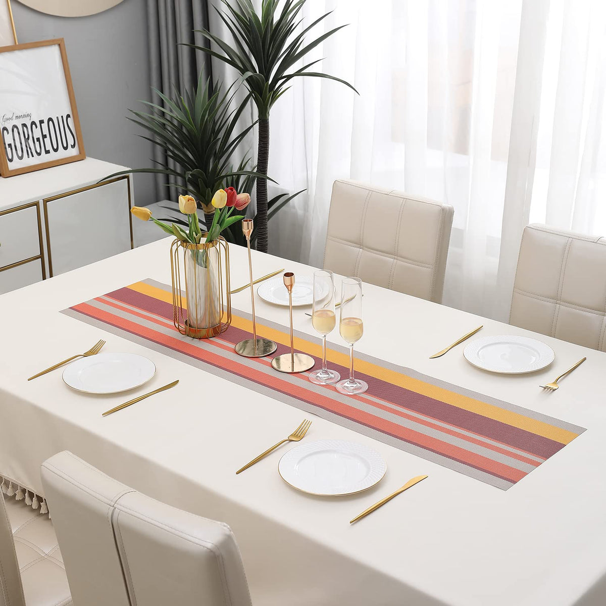 Buy Multicolour PVC Table Runner Online - HOKIPO | Har Ghar Ka Humsafar