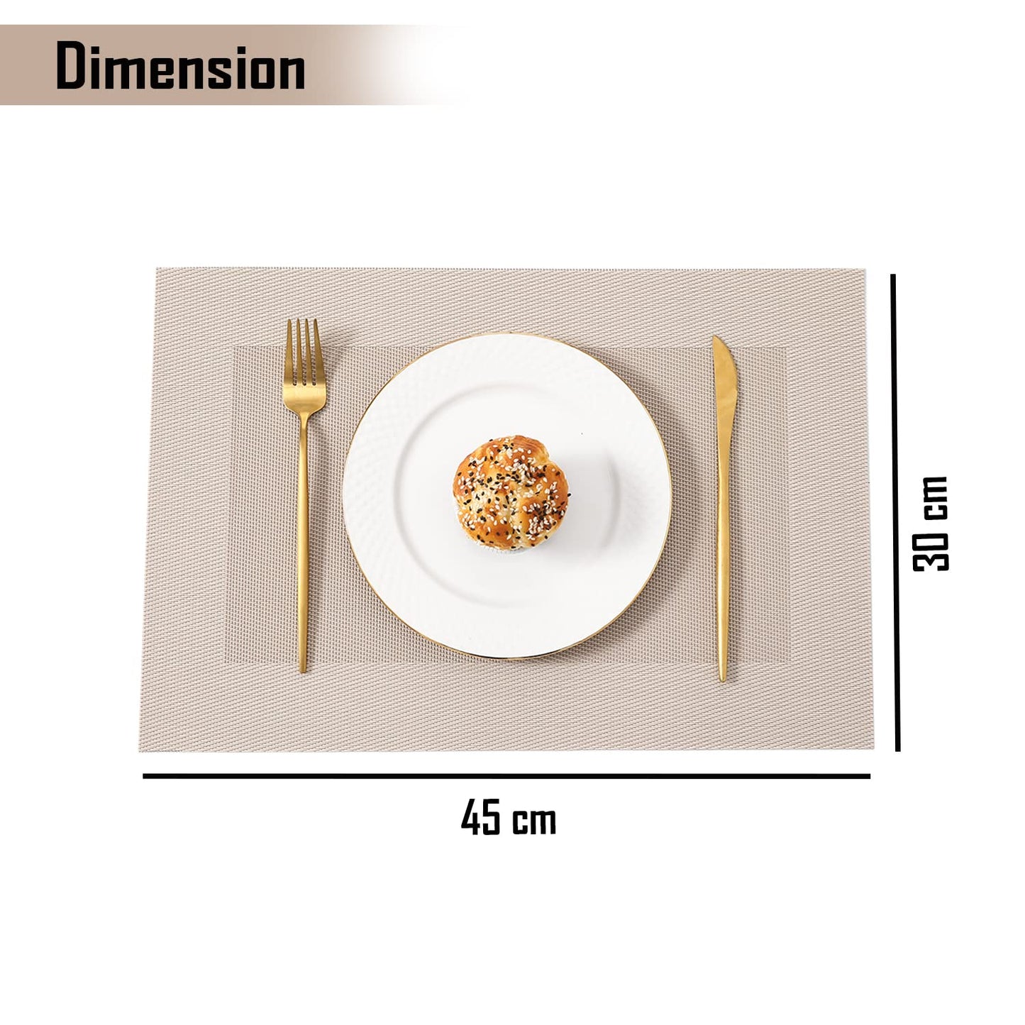 PVC Dining Table Mats, Beige