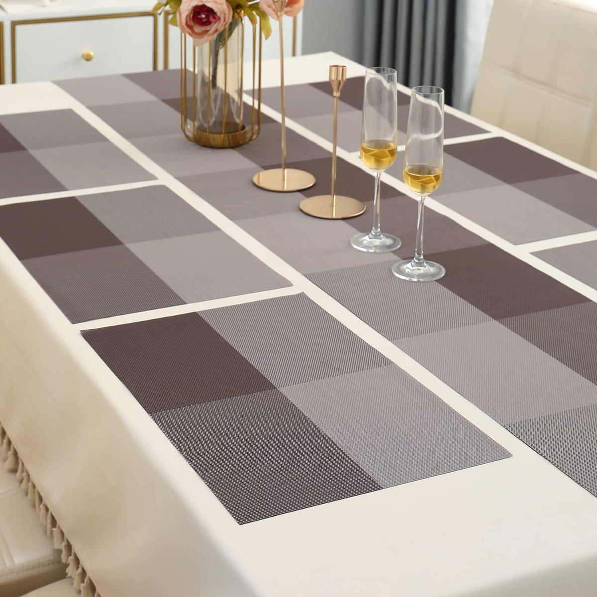 PVC Dining Table Mats, Brown