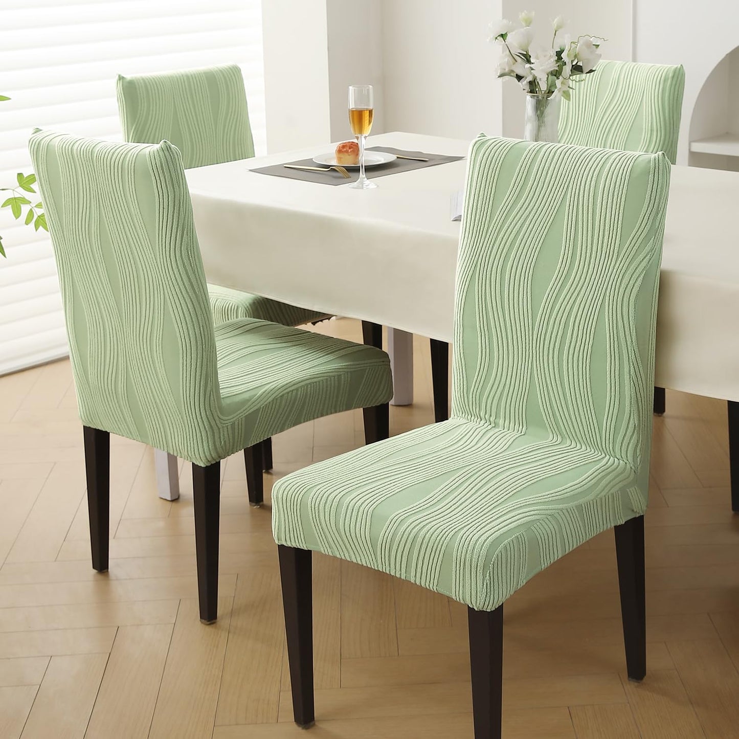 Nestiva Series Stretchable Knitting Jacquard Chair Cover - Pastel Green