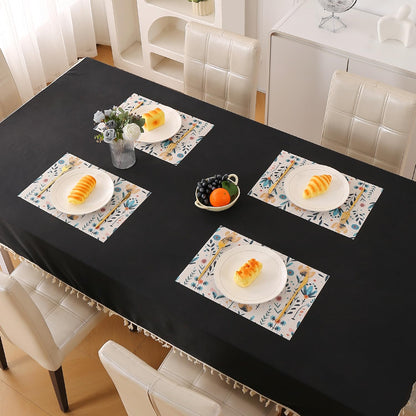 Artistic Flora PVC Washable Mats for Dining Table - Magnolia Champaca