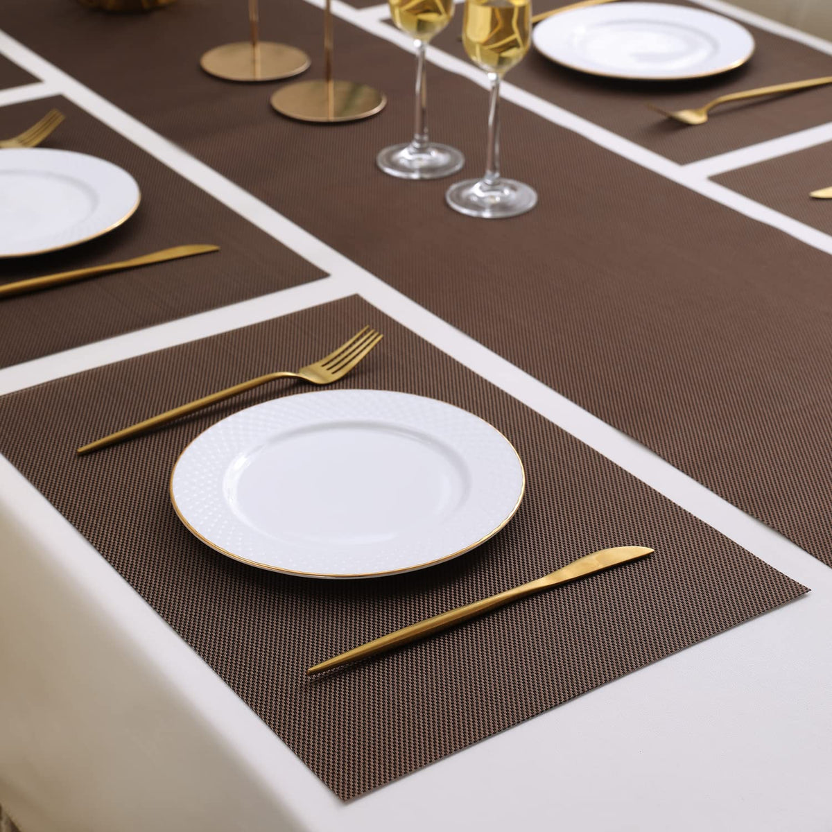 PVC Dining Table Mats, Brown
