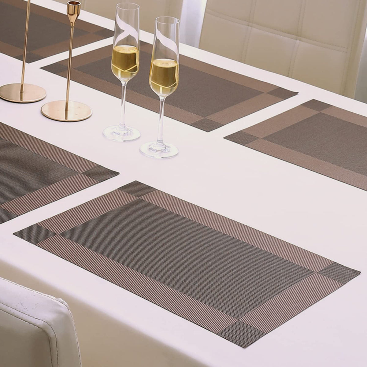 PVC Dining Table Mats, Dark Brown