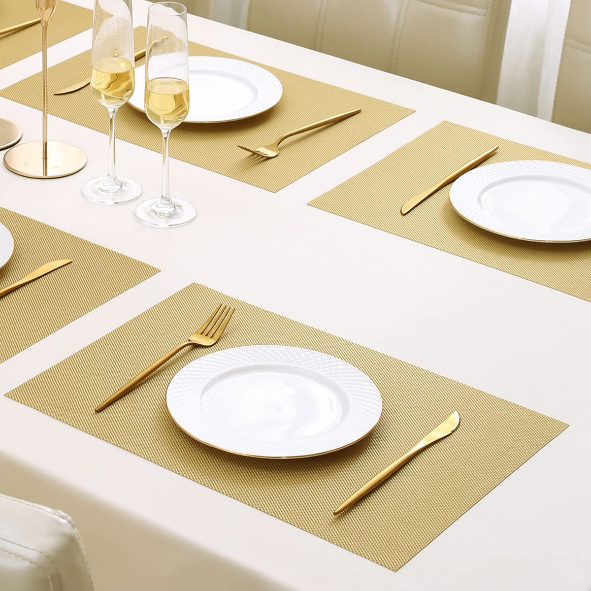 PVC Dining Table Mats, Golden