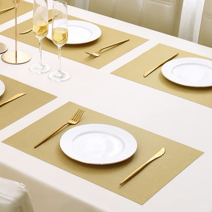 PVC Dining Table Mats, Golden