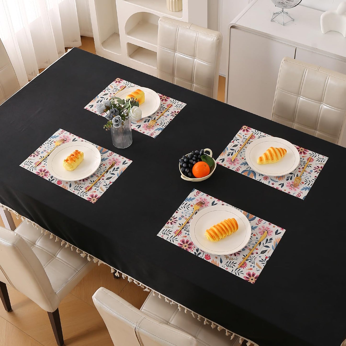 Artistic Flora PVC Washable Mats for Dining Table - Wild Daisies