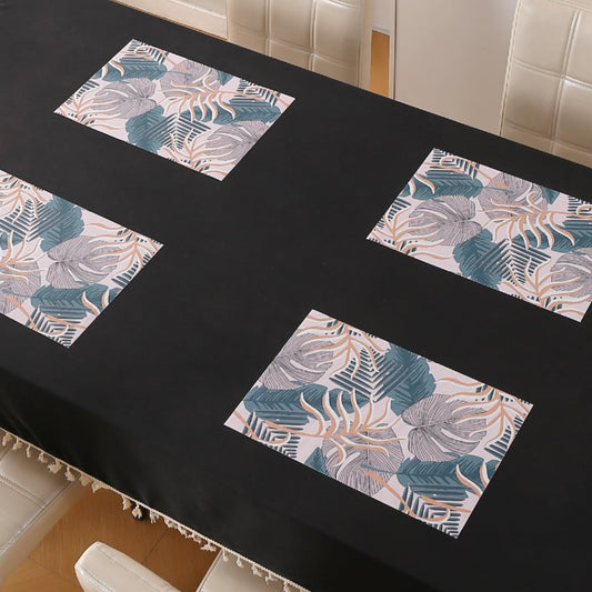 Artistic Flora PVC Washable Mats for Dining Table - Monstera Leaves
