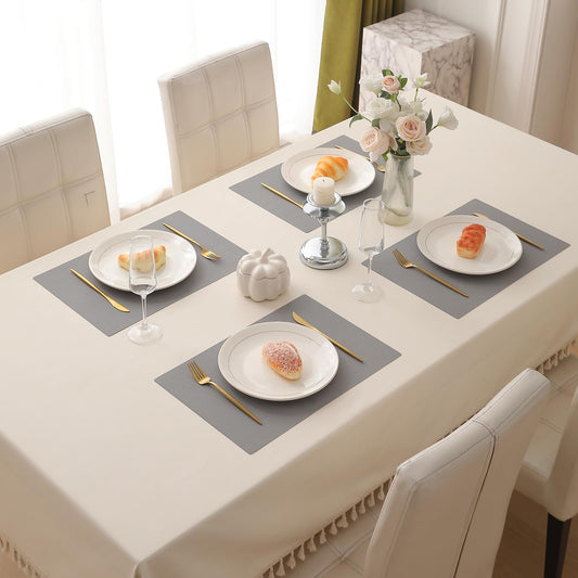PP Waterproof Dining Table Mat, Light Grey