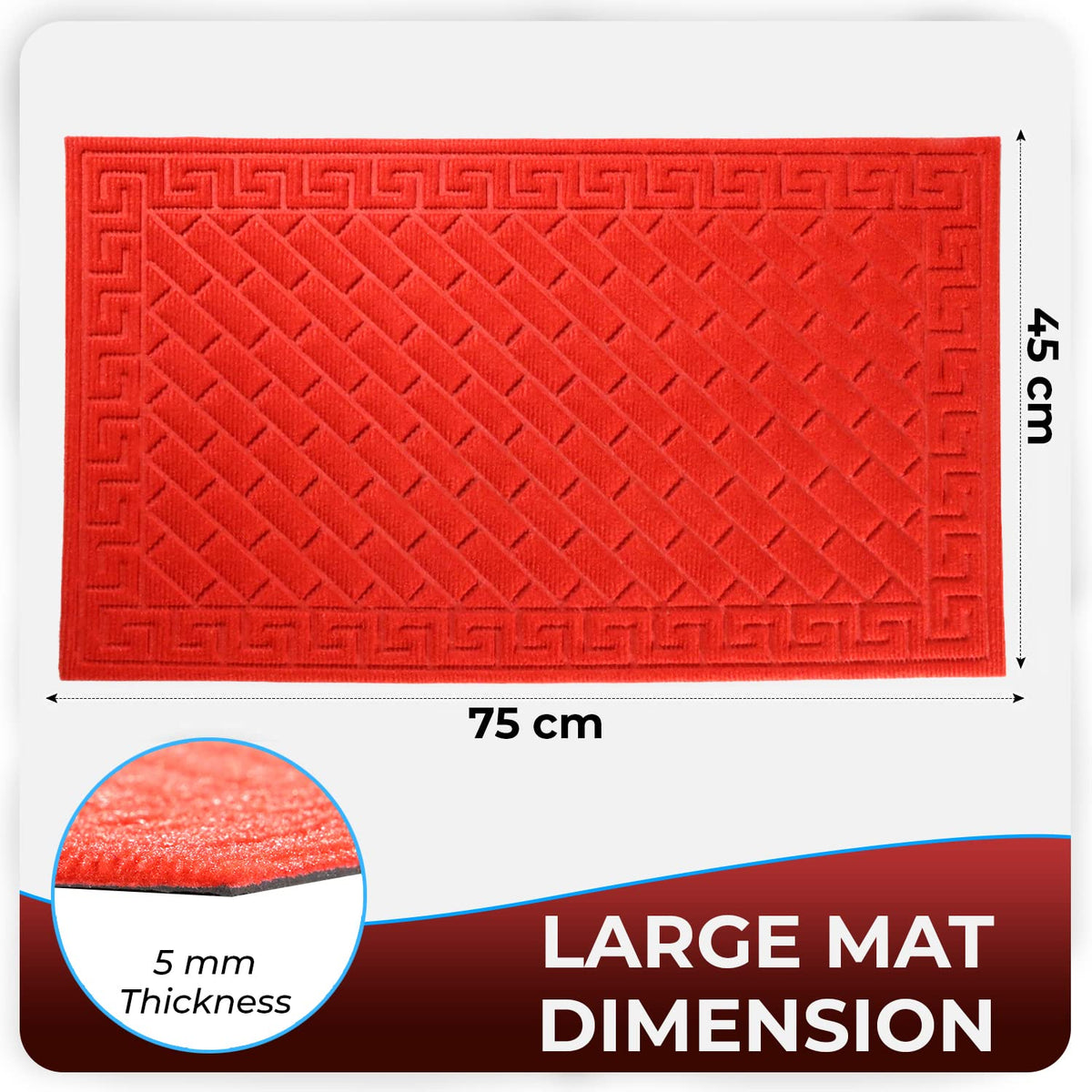 Polypropylene Outdoor mat for Entrance, Welcome mat floor mat, Red