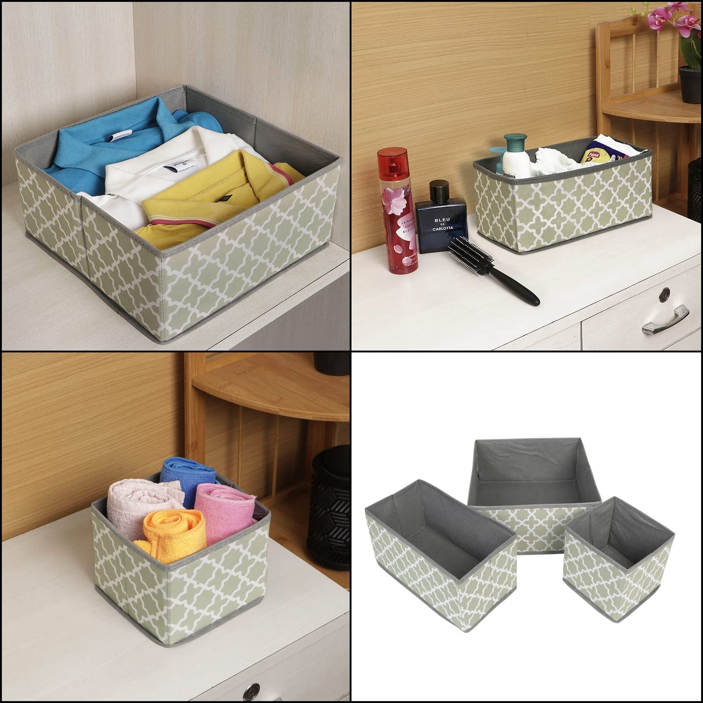Foldable Storage Basket Bins Closet Wardrobe Organizer