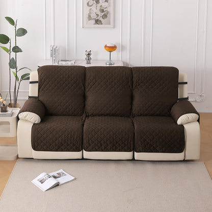 UrbanQuilt Recliner Sofa Slipcover Mat with Dual Belt for 1/2/3 Seater -  Chocolate Brown
