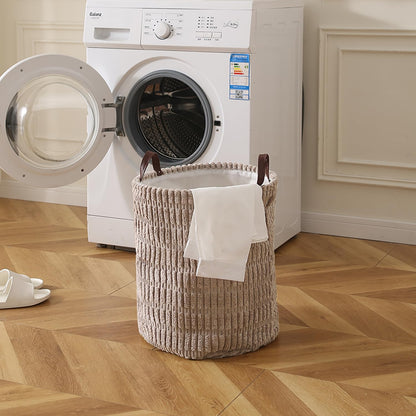 Folding Laundry Bag for Clothes Hamper, Collapsible Storage Basket, Latte Brown