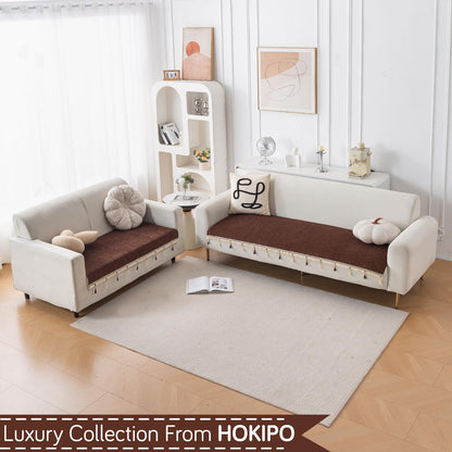 Serenity Tassel Chenille Sofa Cover with Tassel – Chestnut Luxe