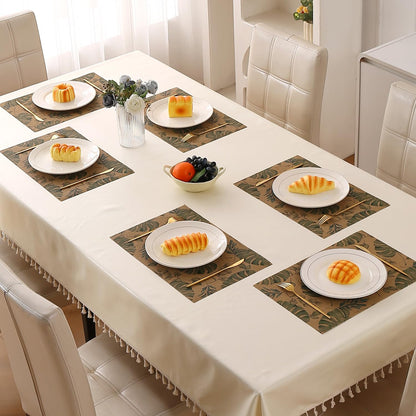Botanical Tropic PVC Mats for Dining Table - Monstera Leaves