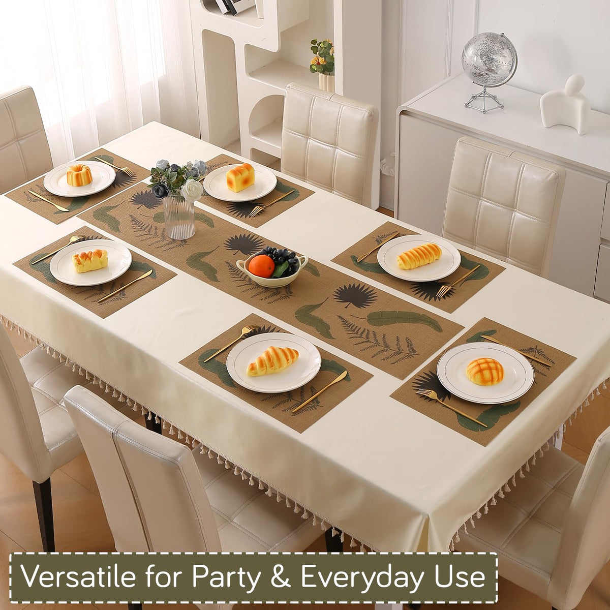 Botanical Tropic PVC Mats for Dining Table - Fern Fronds