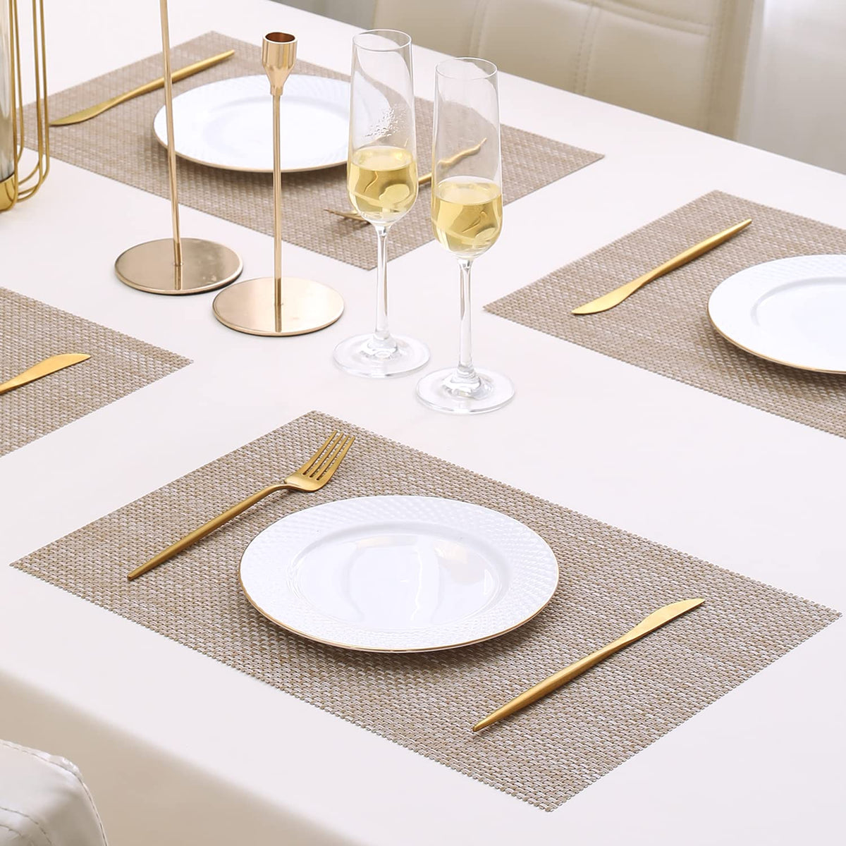 PVC Dining Table Mats, Beige