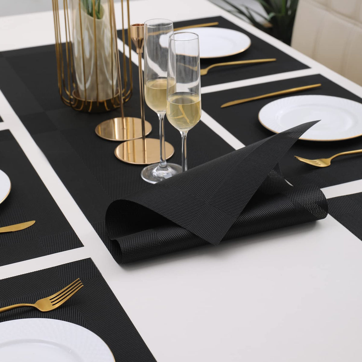 PVC Dining Table Mats, Black