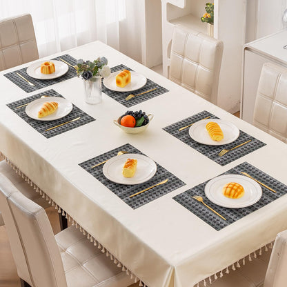 RhombusEcho Washable PVC Mats for Dining Table - Intense Grey