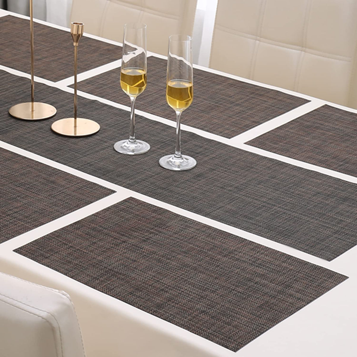 PVC Dining Table Mats, Dark Brown