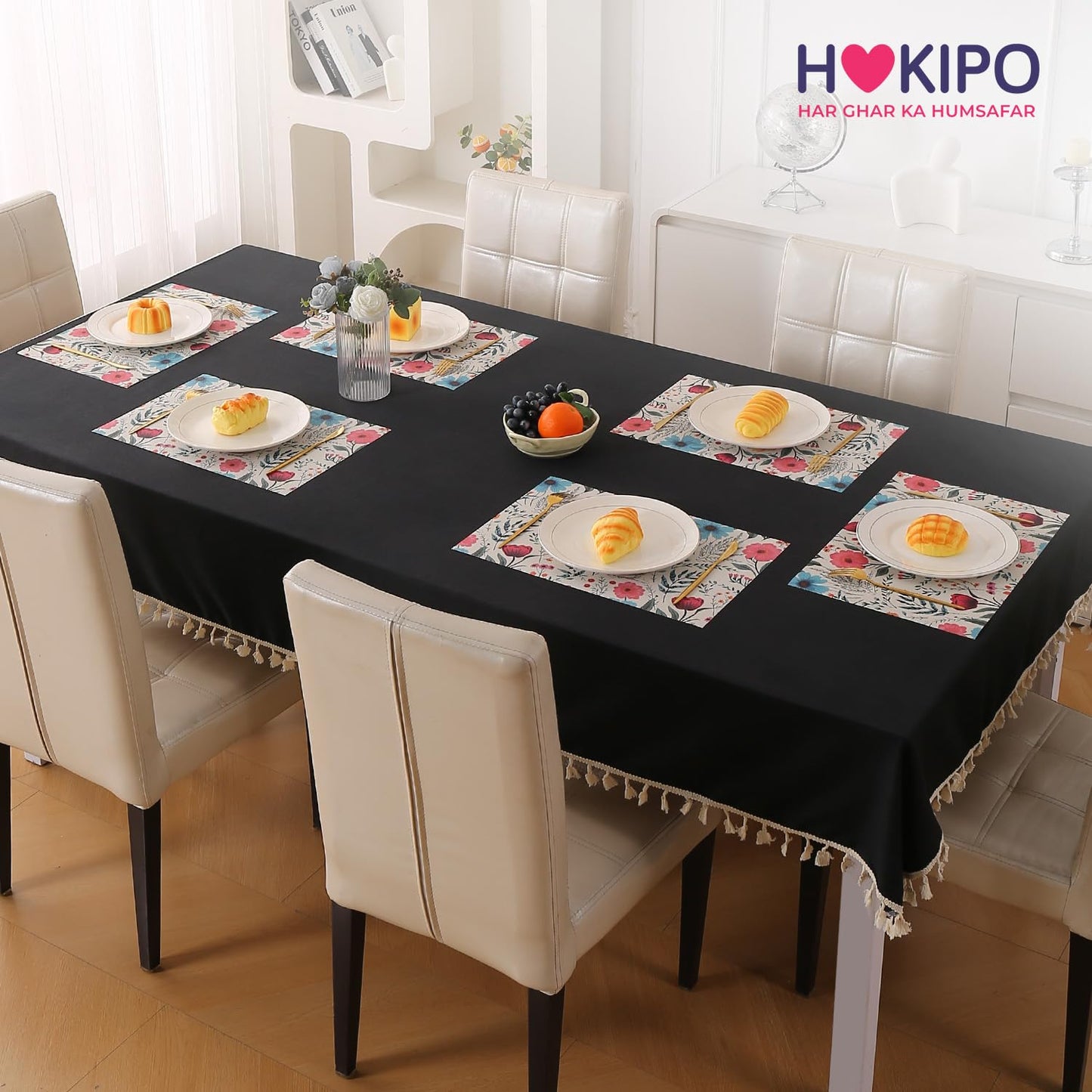 Artistic Flora PVC Washable Mats for Dining Table - Cosmos