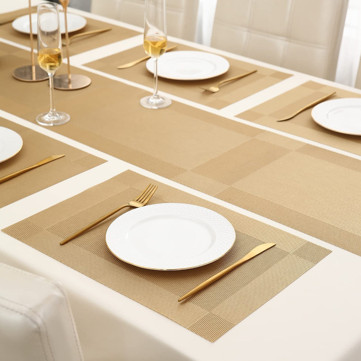 PVC Dining Table Mats, Gold
