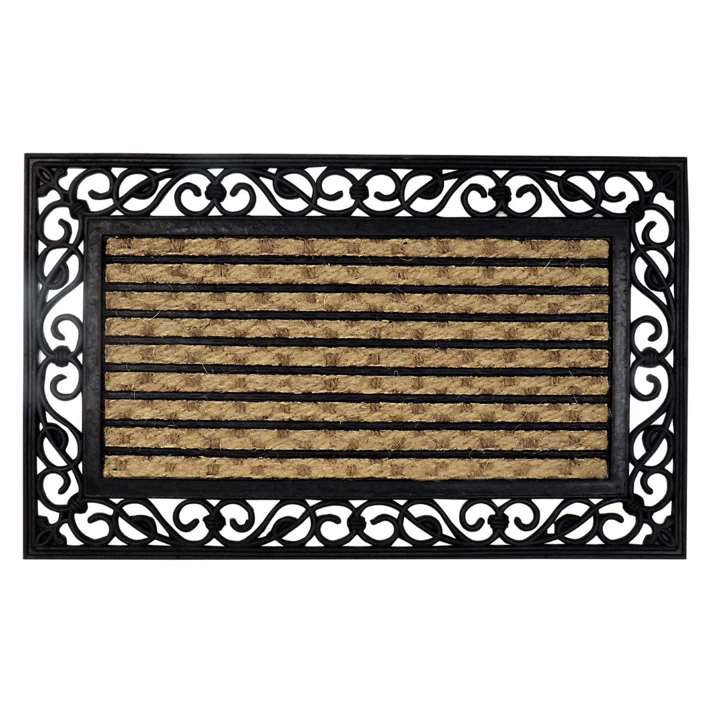 Natural Coco Coir Rubber Doormats for Home Entrance, 45x75 cm