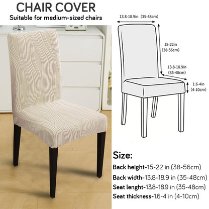 Nestiva Series Stretchable Knitting Jacquard Chair Cover - Skimmed Cream