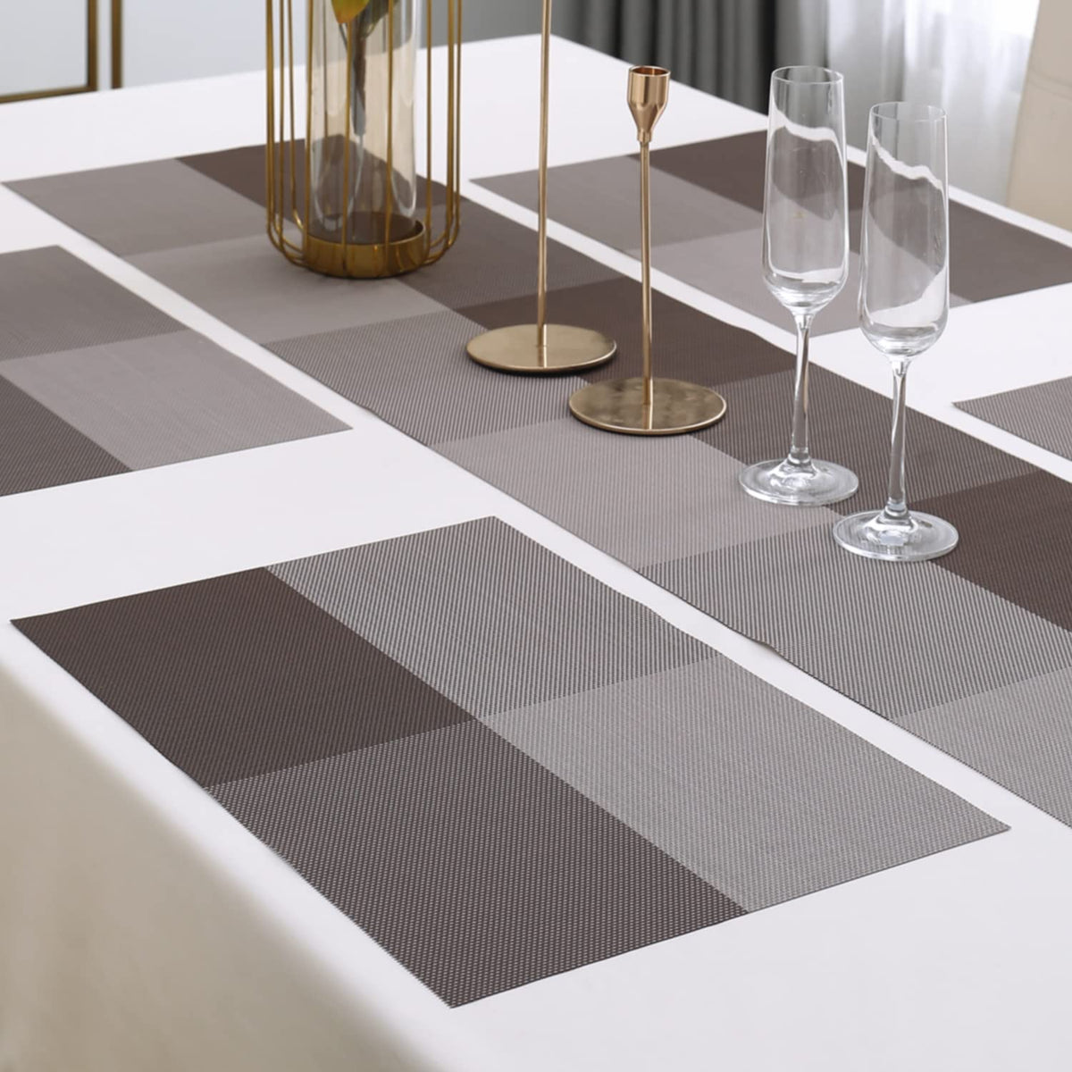 PVC Dining Table Mats, Brown